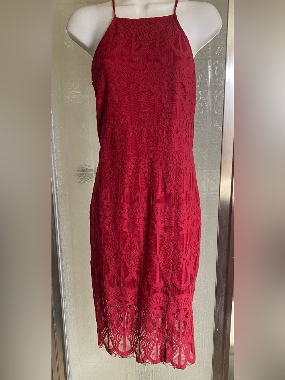 Forever21 Contemporary L Lace-Trimmed Dress